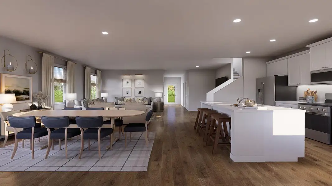Furnished interior view inside a new home in The Cove at Mallard Crossing, Summerville (Image 3). Furnished interior view inside a new home in The Cove at Mallard Crossing, Summerville (Image 3).