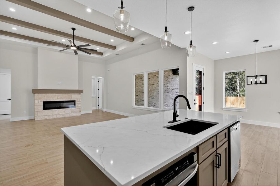 Furnished interior view inside a new home in , Crosby (Image 10).