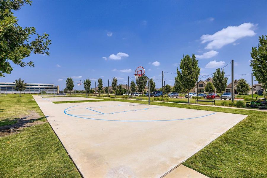 View of basketball court with community basketball court
