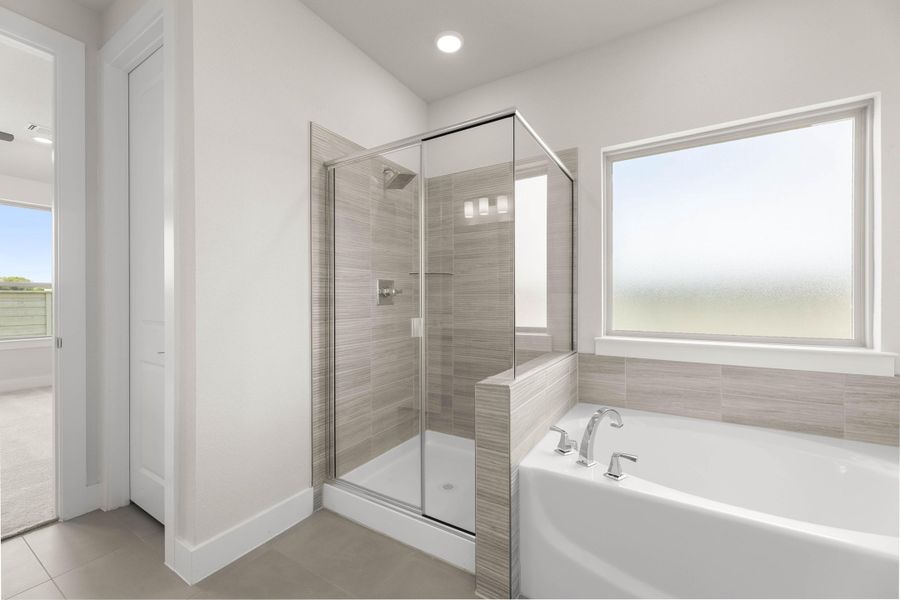 Representative furnished interior of a home built from the Hazel by Tri Pointe Homes in Treeline, Justin (Image 12).