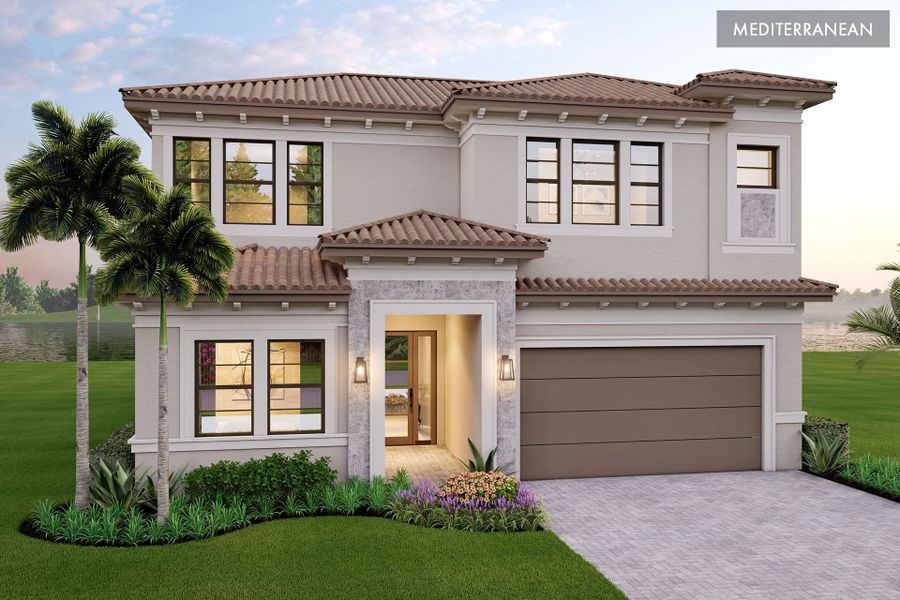 Representative exterior photo of a completed home built from the Pegasus by GL Homes in Apex at Avenir, Palm Beach Gardens, FL (Image 10).