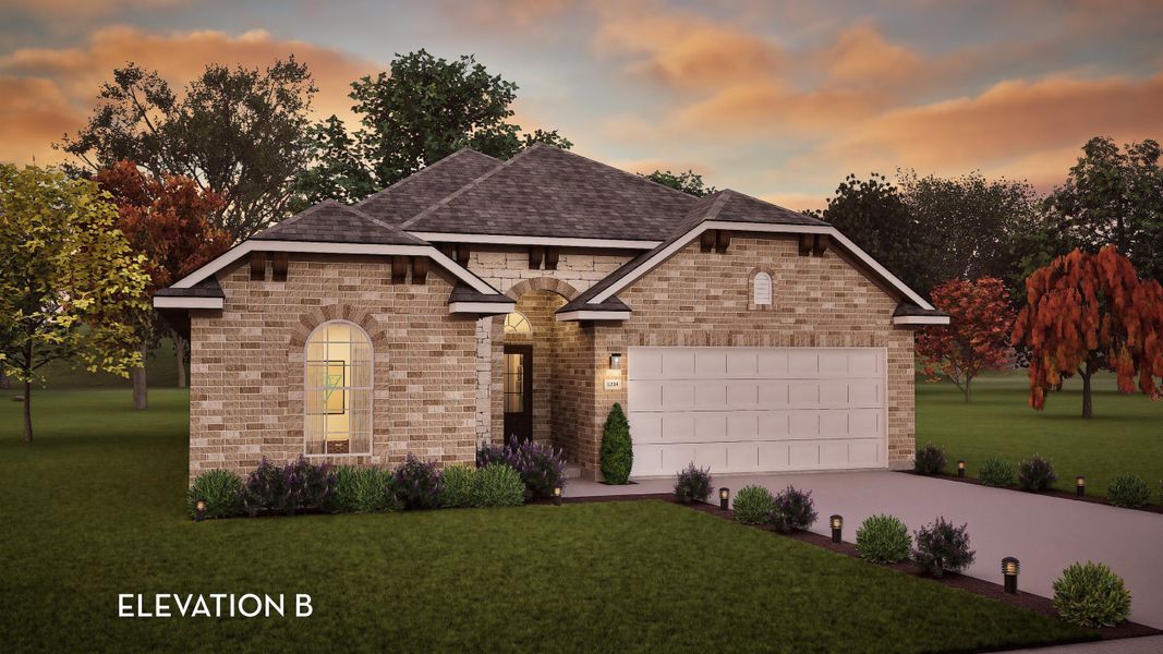 Representative exterior photo of a completed home built from the Greeley by CastleRock Communities in Sunterra, Katy, TX (Image 2).