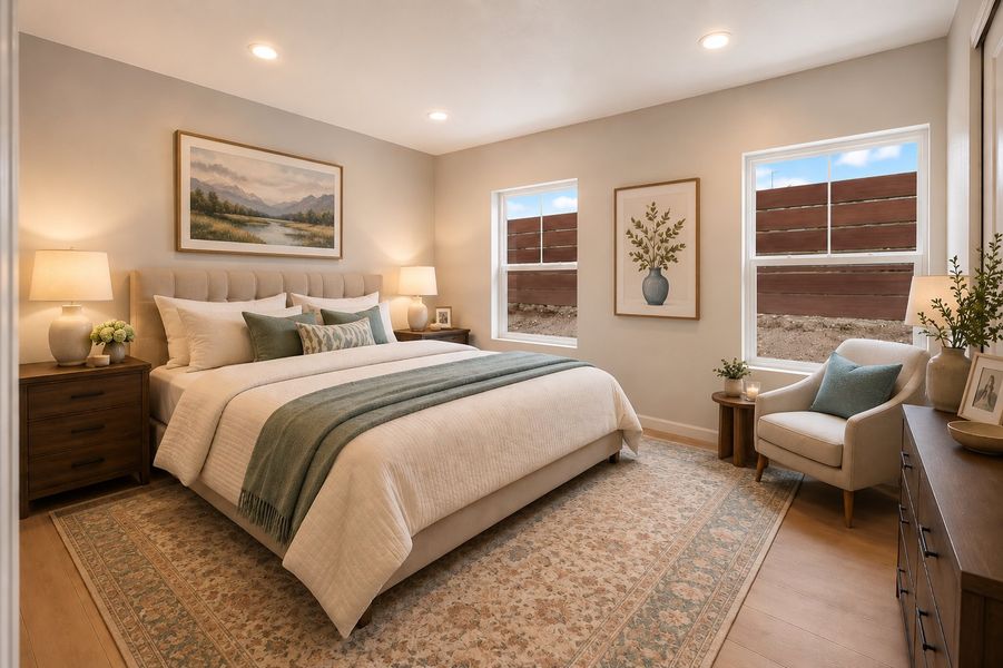 Furnished interior view inside a new home in Trailstone, Arvada (Image 8).