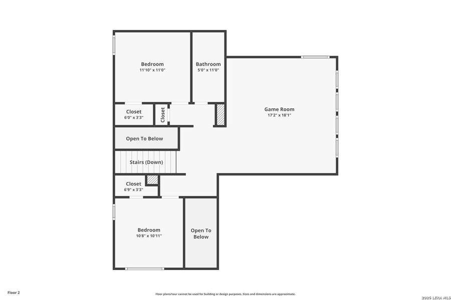 2D floor plan layout of this home in Davis Ranch, San Antonio, TX (Image 5).