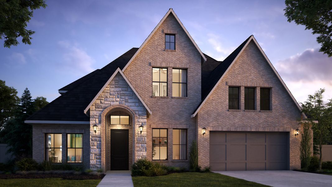 Representative exterior photo of a completed home built from the Stella by Southgate Homes in Windsong Ranch 71' Series, Prosper, TX (Image 24). Representative exterior photo of a completed home built from the Stella by Southgate Homes in Windsong Ranch 71' Series, Prosper, TX (Image 24).