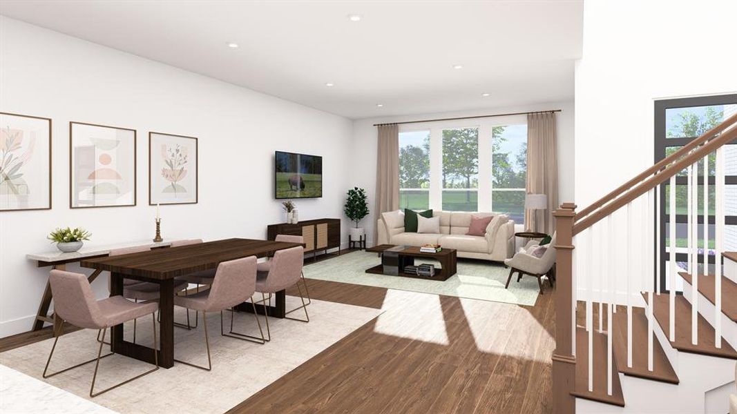 Furnished interior view inside a new home in Mosaic Townhomes, Celina (Image 8).