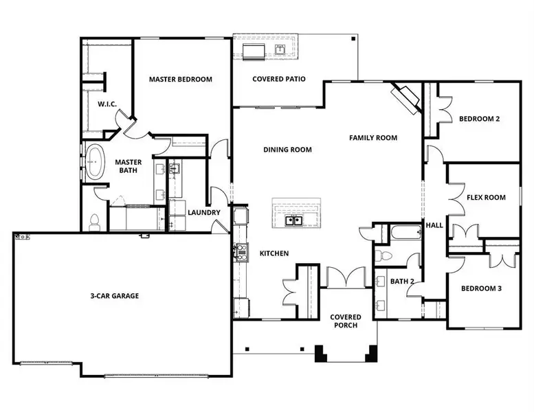 Floorplan rendering of the Harper floorplan built at 101 River Birch Drive.