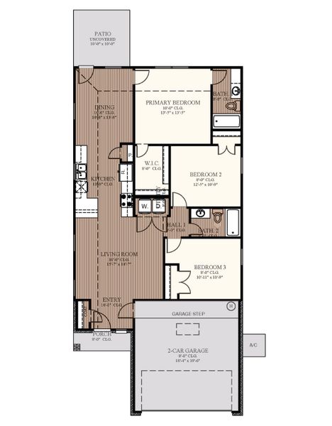 2D floor plan layout for the Bluebonnet by Home Creations in The Enclave at Spring Branch, Conroe, TX (Image 3). 2D floor plan layout for the Bluebonnet by Home Creations in The Enclave at Spring Branch, Conroe, TX (Image 3).