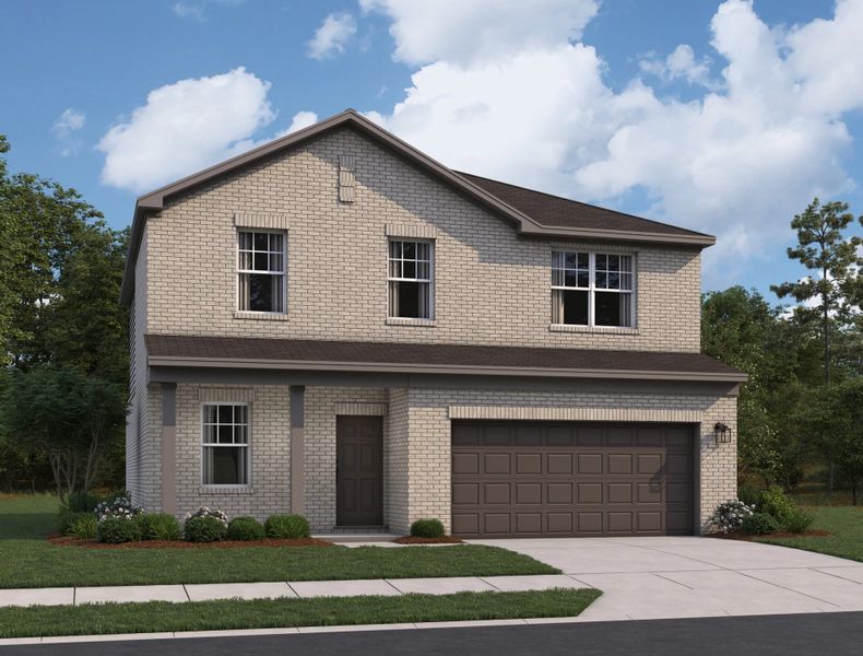 Representative exterior photo of a completed home built from the Radiance by Starlight Homes in Ashland, Angleton, TX (Image 2). Representative exterior photo of a completed home built from the Radiance by Starlight Homes in Ashland, Angleton, TX (Image 2).