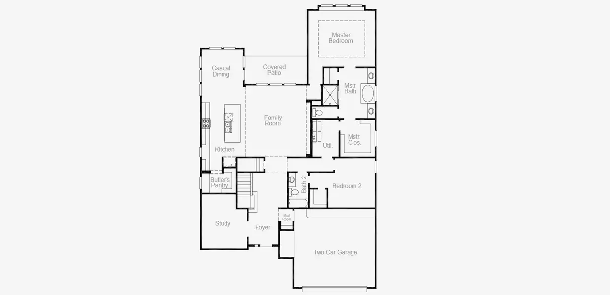 2D floor plan layout for the Brookshire by Coventry Homes in Lariat, Liberty Hill, TX (Image 3).
