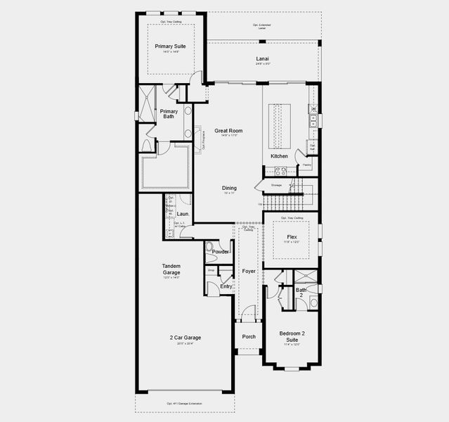 2D floor plan layout for the Genoa by Taylor Morrison in Esplanade at Rivergrass, Immokalee, FL (Image 3). 2D floor plan layout for the Genoa by Taylor Morrison in Esplanade at Rivergrass, Immokalee, FL (Image 3).