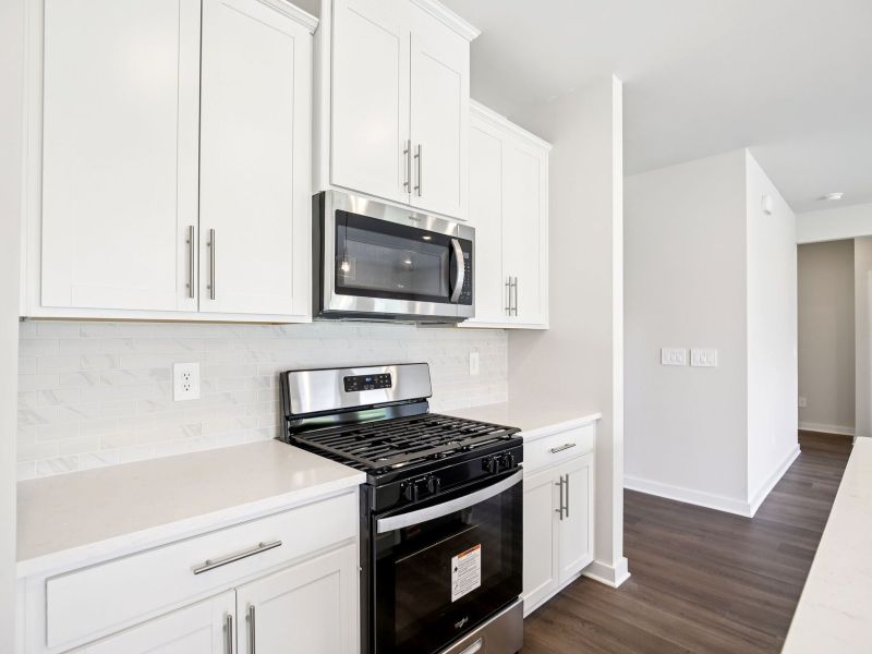Prep dinner in the kitchen without missing the conversation in the great room.