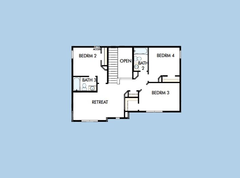 2D floor plan layout for the The Ayla by David Weekley Homes in Legacy, League City, TX (Image 4). 2D floor plan layout for the The Ayla by David Weekley Homes in Legacy, League City, TX (Image 4).