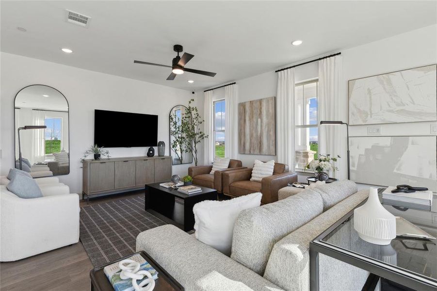 Entertaining is a breeze in this spacious family room!