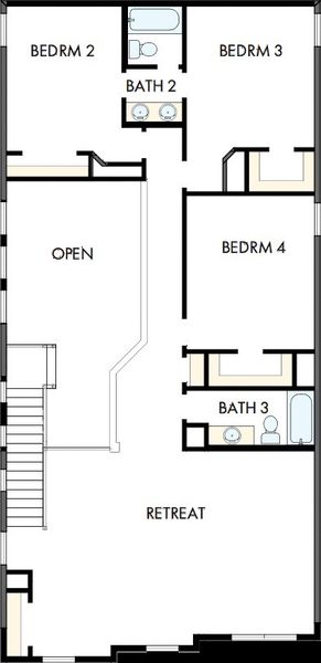 2D floor plan layout of this home in South Brook, Leander, TX (Image 3). 2D floor plan layout of this home in South Brook, Leander, TX (Image 3).
