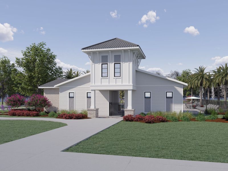 Front exterior of a new home in The District at Oakleaf - The Grove, Middleburg, FL, highlighting curb appeal (Image 10).
