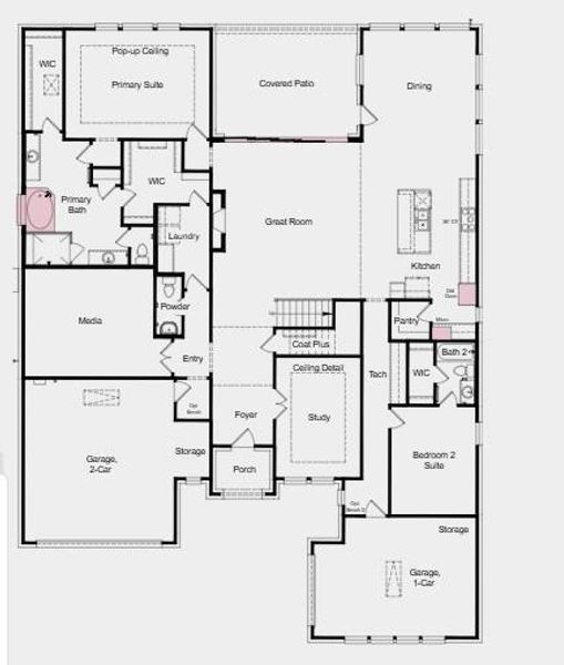 Additional Highlights Include: Sliding door unit at great room, gourmet kitchen, and drop-in tub at primary bath. Additional Highlights Include: Sliding door unit at great room, gourmet kitchen, and drop-in tub at primary bath.