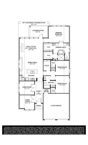 2D floor plan layout of this home in Meridiana, Manvel, TX (Image 5).