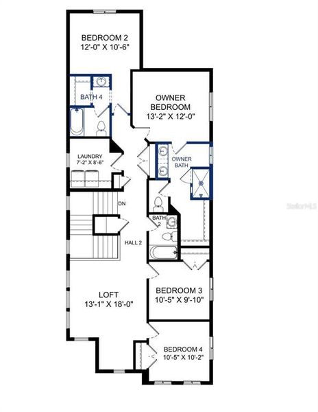 2D floor plan layout of this home in , Winter Park, FL (Image 3).