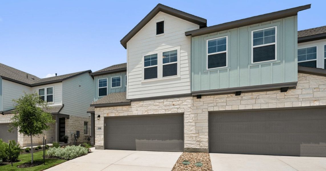 Front exterior of a new home in Park Central, Georgetown, TX, highlighting curb appeal (Image 20). Front exterior of a new home in Park Central, Georgetown, TX, highlighting curb appeal (Image 20).
