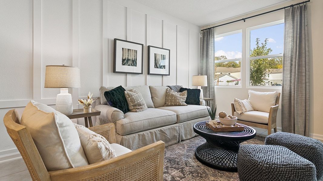 Representative furnished interior of a home built from the Harper by D.R. Horton in Bridgewater, St. Augustine (Image 8).