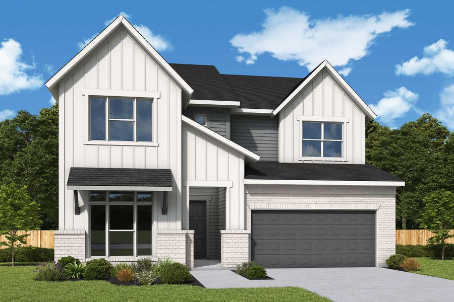 Representative exterior photo of a completed home built from the The Aster by David Weekley Homes in The George - Enclave Collection, Richmond, TX (Image 2).
