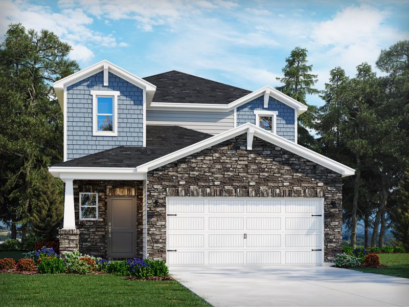 Representative exterior photo of a completed home built from the Sydney by Meritage Homes in Cypress Ridge - The Boardwalk Series, Longs, SC (Image 16).