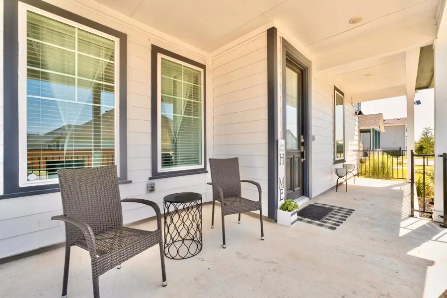 Plenty of space for patio sofas + great for relaxing sunsets and coffee in the mornings. :)