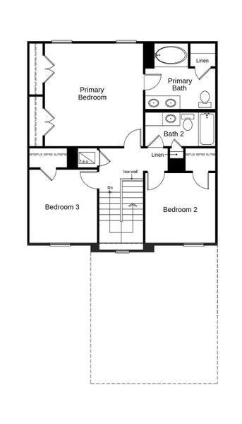 This floor plan features 3 bedrooms, 2 full baths, 1 half bath, and over 1,600 square feet of living space.