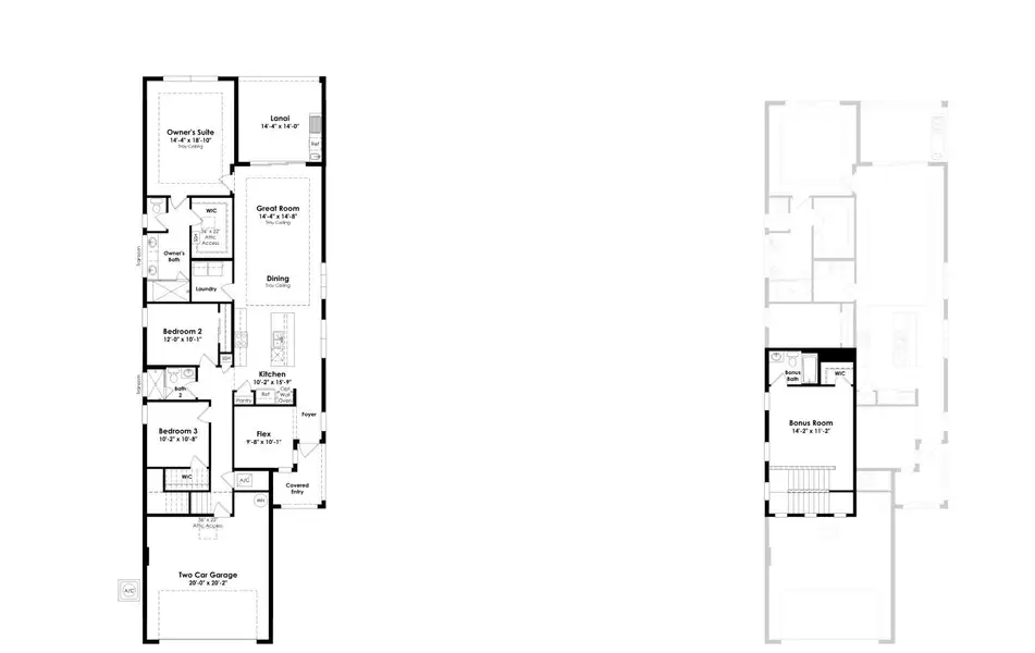 2D floor plan layout of this home in Rivella, Port St. Lucie, FL (Image 4).
