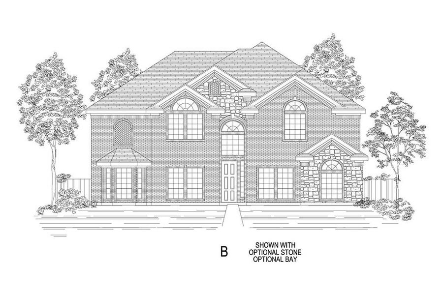 Representative rendering of the exterior for the Brentwood 3FS (w/Media) by First Texas Homes (Image 7).