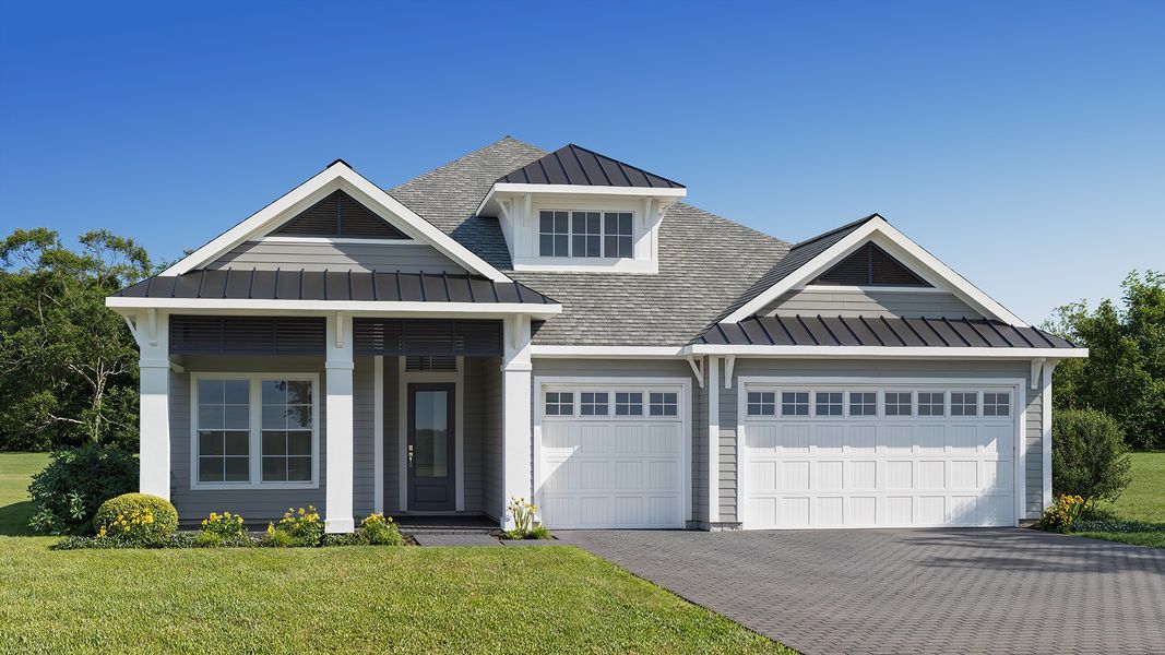 Representative exterior photo of a completed home built from the 2659MC by MasterCraft Builder Group in Madeira, St. Augustine, FL (Image 2). Representative exterior photo of a completed home built from the 2659MC by MasterCraft Builder Group in Madeira, St. Augustine, FL (Image 2).