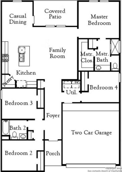 2D floor plan layout of this home in Summerlin, Castroville, TX (Image 3).