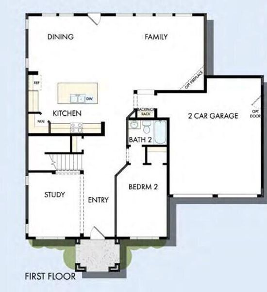 2D floor plan layout of this home in Hidden Ponds Reserve, Awendaw, SC (Image 3).