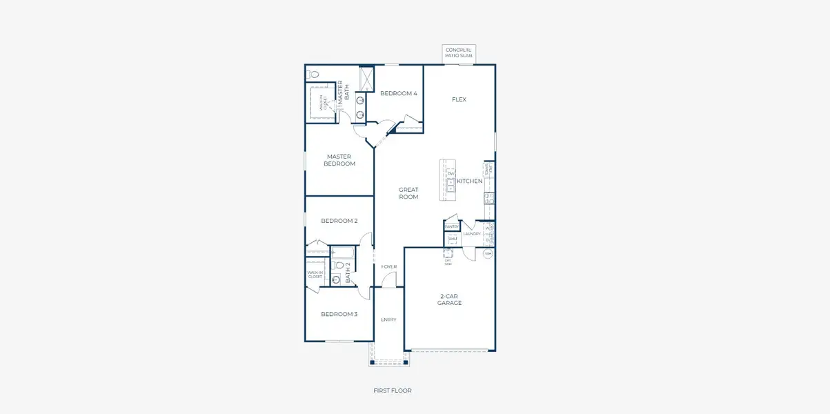 2D floor plan layout of this home in Woodland Ranch, Dundee, FL (Image 5).