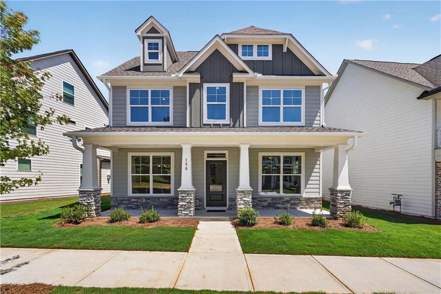 Front exterior of a new home in Marble Tree, Ball Ground, GA, highlighting curb appeal (Image 23).