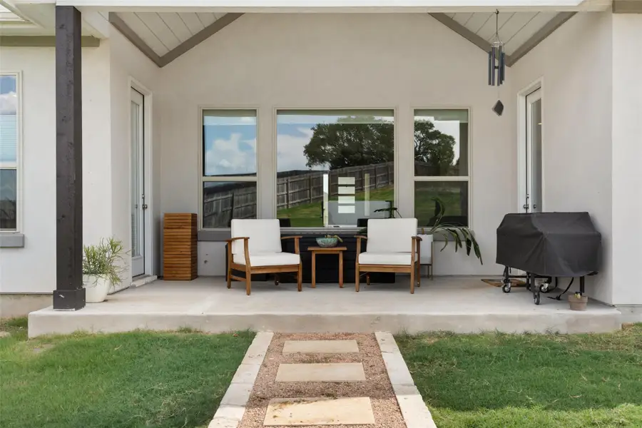 View of patio with grilling area