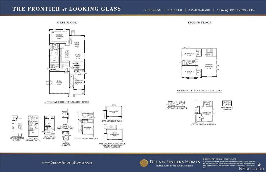 2D floor plan layout of this home in The Reserve at Looking Glass, Parker, CO (Image 2). 2D floor plan layout of this home in The Reserve at Looking Glass, Parker, CO (Image 2).