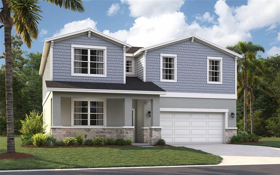 Front exterior of a new home in Silver Lake Pointe, Leesburg, FL, highlighting curb appeal (Image 1). Front exterior of a new home in Silver Lake Pointe, Leesburg, FL, highlighting curb appeal (Image 1).