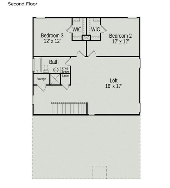 2D floor plan layout of this home in Laurel Ridge, Rock Spring, GA (Image 4).