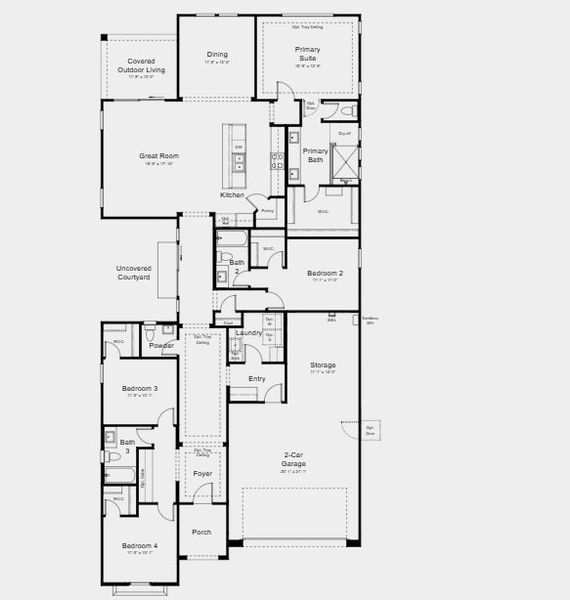 2D floor plan layout for the Poppy by Taylor Morrison in Verdin Discovery Collection, Phoenix, AZ (Image 5).