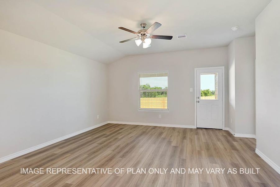 Representative unfurnished interior of a home built from the Richmond by D.R. Horton in Liberty Village, Brenham (Image 9).