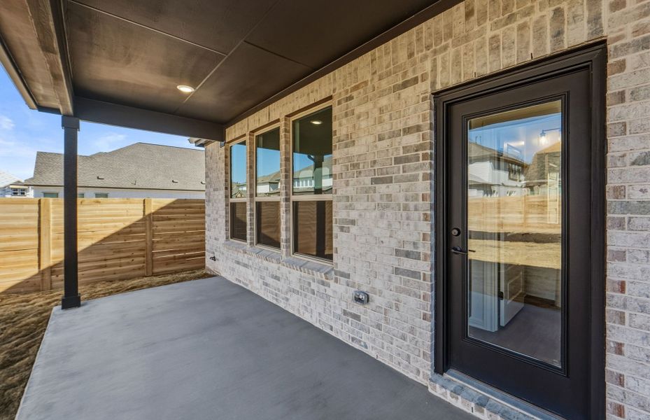 Exterior details and patio area of a home in Bluffview Reserve, Leander (Image 4). Exterior details and patio area of a home in Bluffview Reserve, Leander (Image 4).