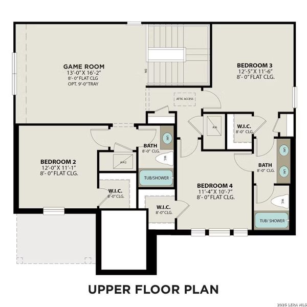 2D floor plan layout of this home in Horizon Pointe, Converse, TX (Image 3).