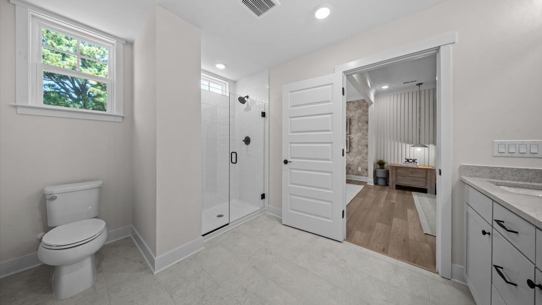 Representative furnished interior of a home built from the Harlow by DRB Homes in Bayberry, Raleigh (Image 49).