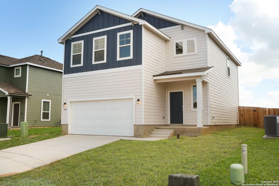 Front exterior of a new home in Fairway Crossing 40s, San Antonio, TX, highlighting curb appeal (Image 21).