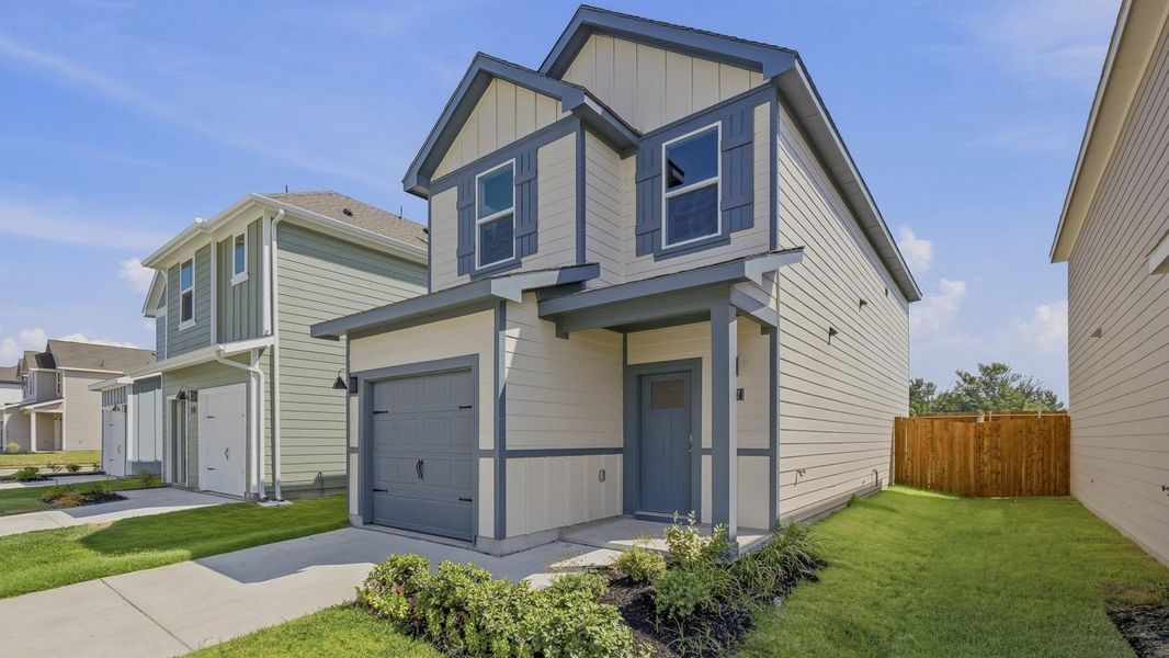 Front exterior of a new home in Arbor Trails North, Princeton, TX, highlighting curb appeal (Image 2). Front exterior of a new home in Arbor Trails North, Princeton, TX, highlighting curb appeal (Image 2).