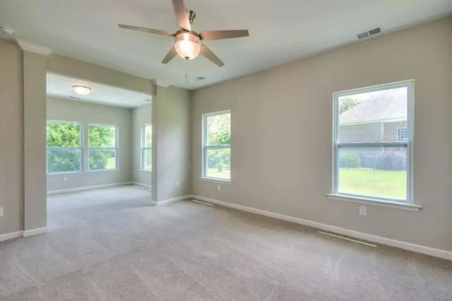 Representative unfurnished interior of a home built from the Sinclair by True Homes in Enclave at Wild Rose, Rock Hill (Image 14). Representative unfurnished interior of a home built from the Sinclair by True Homes in Enclave at Wild Rose, Rock Hill (Image 14).