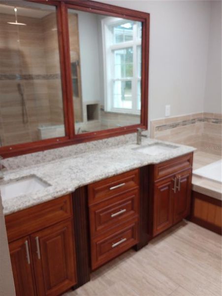 Master bathroom with two separate vanities