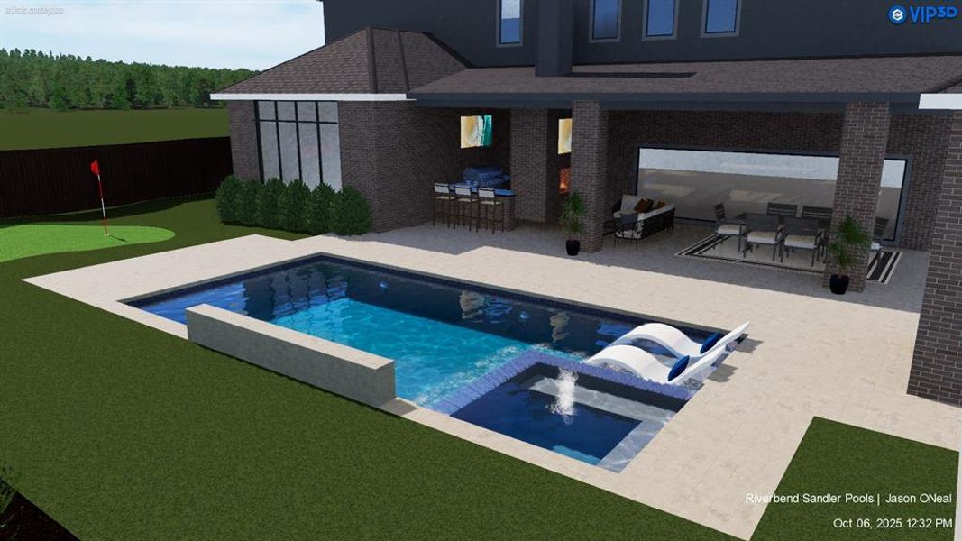 Rendering of an outdoor pool Rendering of an outdoor pool